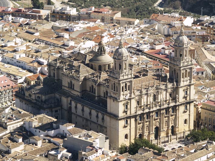 Blick auf die Kathedrale von Jaén von Oben
